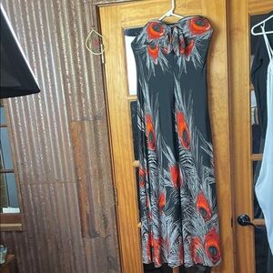 Bright Strapless Maxi Dress, 16” P2P, Size M